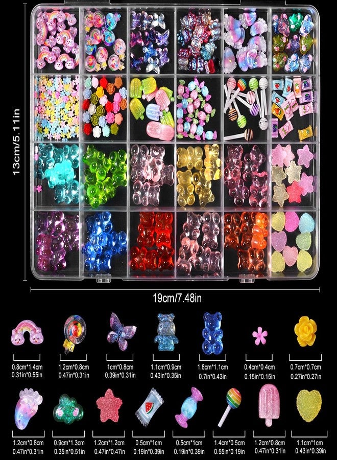 MAJOR DIJIT 3D Mix Assorted Color Nail Charms Acrylic Multi Cute Nail Art Charms Hollow Candy Jewelry Nail Supplies for Nail Art Design DIY Crafts Accessories (Nail Rainbow) - Image 4
